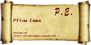 Pflum Emma névjegykártya